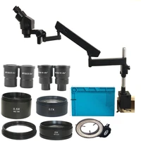 3 5x 180x binocular articulating arm clamp microscope with 0 7x 1x 2 0x auxiliary objective lens for diamond jewelry phone pcb