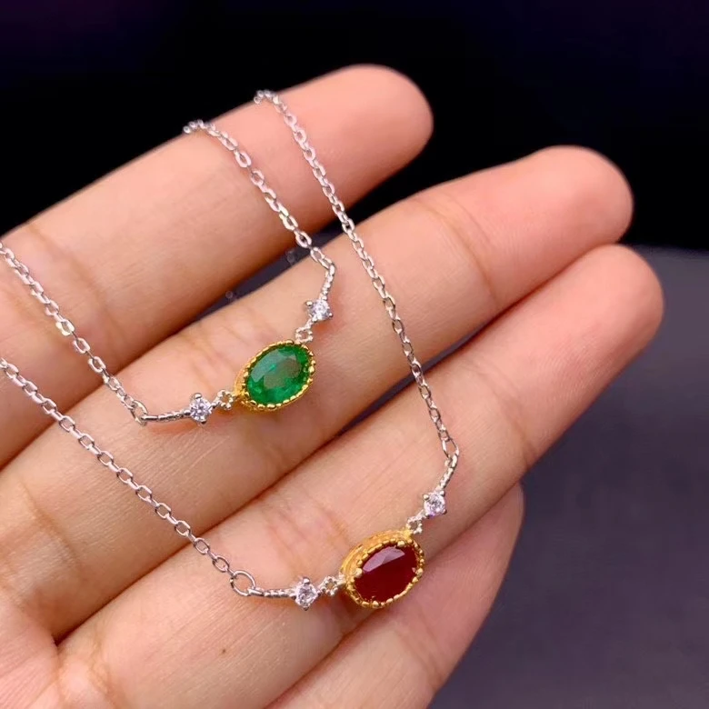 Женское ожерелье из серебра 925 пробы с красным Рубином | Украшения и аксессуары