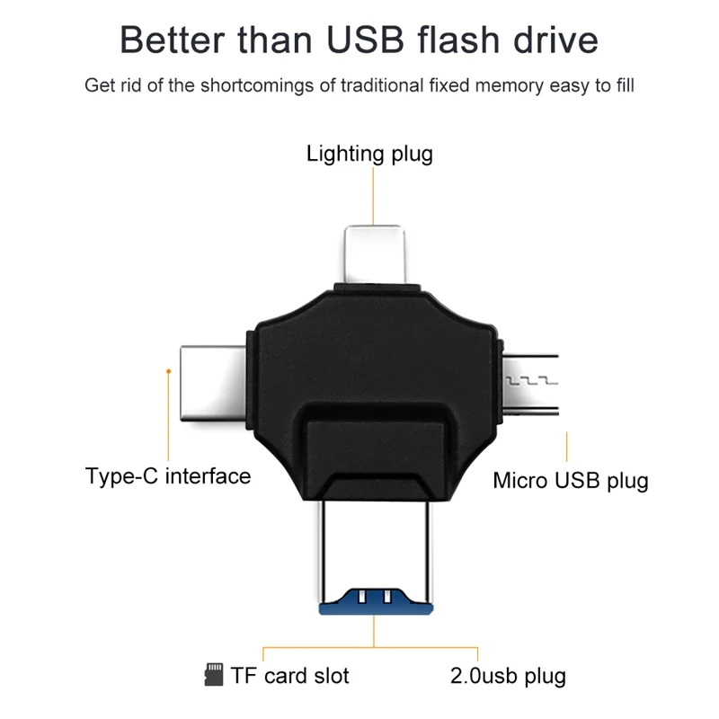 Тип-C/освещение/Micro SD/USB 4 в 1 мульти-Функция мобильный телефон OTG адаптер Мобильный