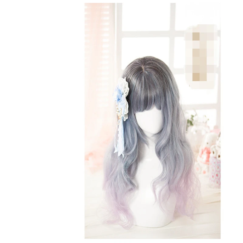 

Cosplay lolita accessories pearl fringed blue rose headwear bride headdress