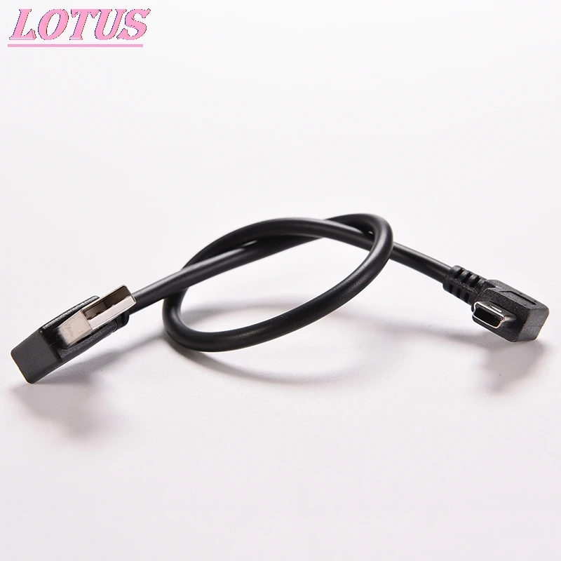 

JETTING Mini USB Data Cable 25cm Right Angle USB 2.0 A Male To Mini USB 5 Pin Left Angle Male Cable Cord Adapter Connector 1pc