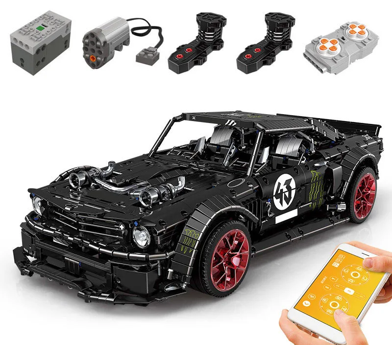 DHL 20087 Technic Toys MOC-16915 P1 мотор автомобиль набор оранжевый супер гоночные автомобили строительные блоки кирпичи детские игрушки модель автомобиля подарок