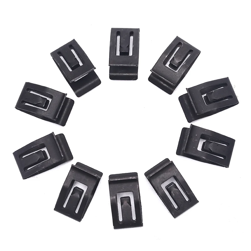 

10Pcs GM Front Console Dashboard Clip Metal Retainer Car Trim Black Rivet Fastener
