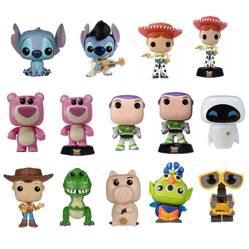 

Disney Fun Toy Story Buzz Lightyear Woody Lotso Hamm Rex Alien Stitch Wall E EVE Vinyl Doll Action Figure PVC Model Gift Toys