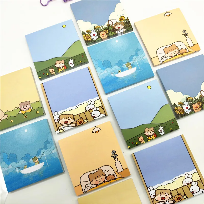 

1 pcs Cute Forest girl Memo Pad Message Notes Decorative mini Notepad Note paper Memo Stationery Office Supplies