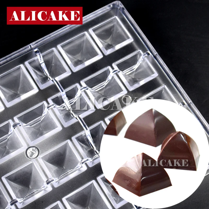 

32 Cavity Polycarbonate Chocolate Mold Pyramid Confectionery For Chocolates Molds Commercial Baking Pastry Cake Tools