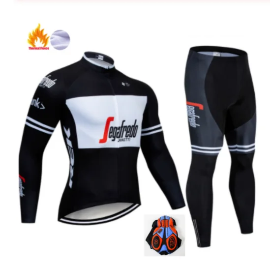 Winter Cycling Suit Трекинг профессиональная команда мужчин флуоресцентный зеленый зимний с длинным рукавом ветрозащитный и теплый флис велосипедная Одежда Набор - Цвет: Winter Cycling Suit