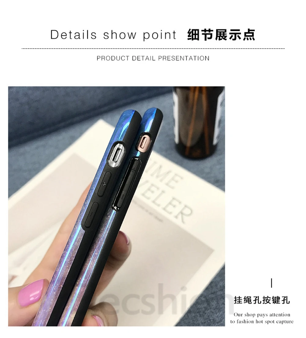 Чехол для iPhone 7 8 градиентная звезда X XR XS Max Алмазная глянцевая крышка телефона