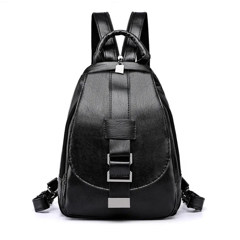 

Two-shoulder Bag Small Backpack Trend Korean Version Soft Leather Front Bag Hundred Multi-functional Travel Chest Bag Back Pack