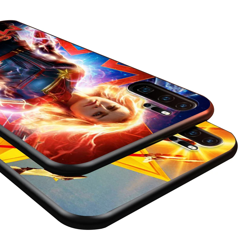 

Super Hero Captain Marvel Avengers for Huawei P40 P30 P20 P10 P9 Lite E Pro Plus Mini 2019 2017 Black Phone Case