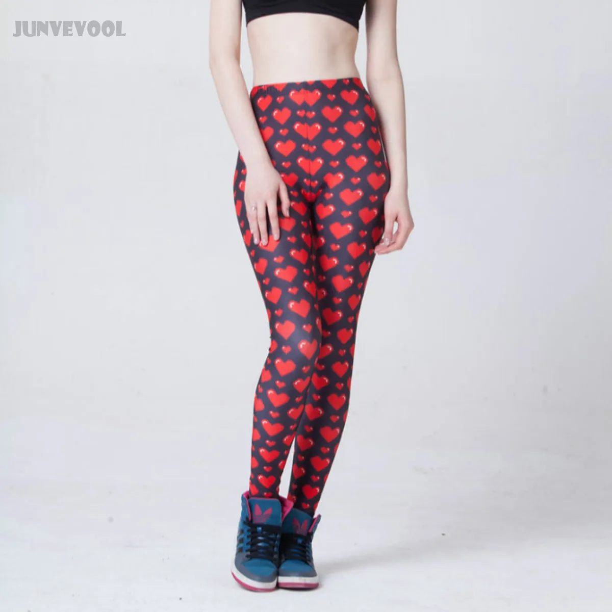Леггинсы женские с принтом в виде сердца креативные винтажные пикантные брюки