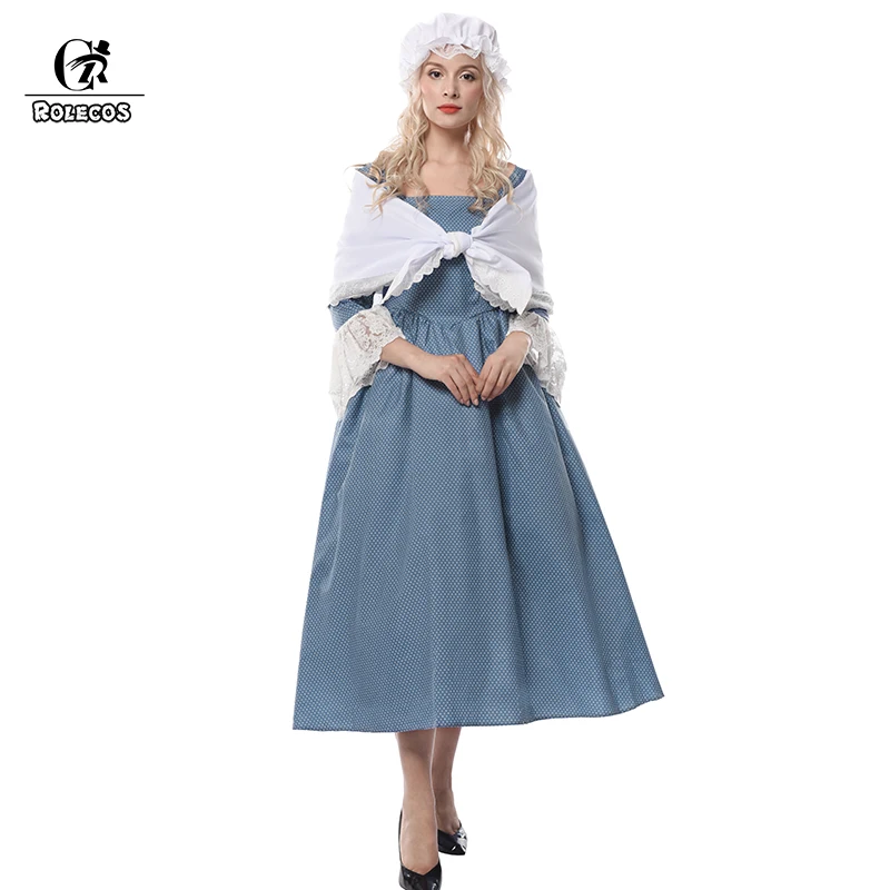 ROLECOS Оригинальное длинное хлопковое средневековое платье в стиле ретро с