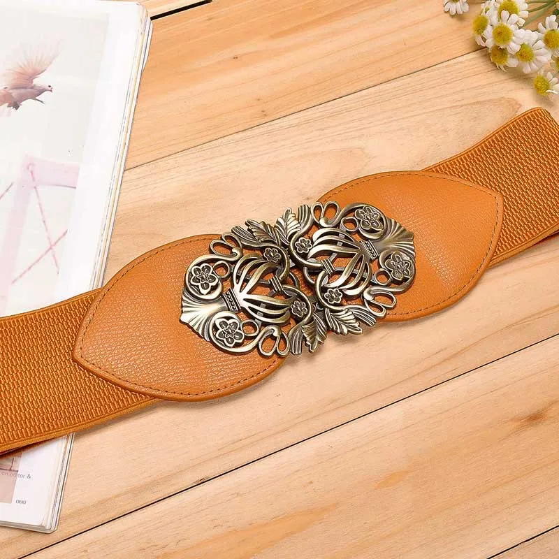 Женский широкий кожаный ремень модный пояс с поясом на резинке модель BL204 в