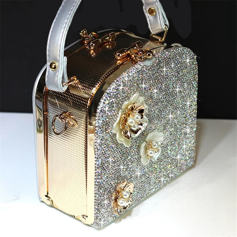 Сумка тоут с кристаллами Женская Роскошная сумка на плечо цветами свадебные