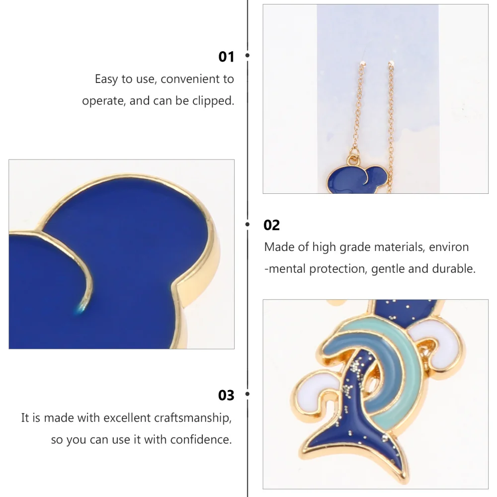 

4pcs Bookmarks Vintage Blue Whale Design Bookmarks Creative Stationery Gifts