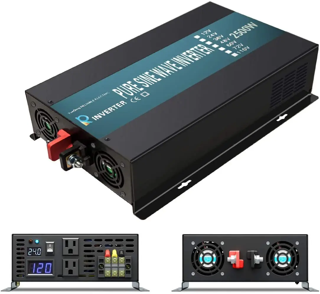 2500W Car Power Inverter 24V 220V Pure Sine Wave Solar Inverter Generator Voltage Converter 12V/24V/48V DC to 120V/220V/230V AC 2500W Car Power Inverter 24V 220V Pure Sine Wave Solar Inverter Generator Voltage Converter 12V/24V/48V DC to 120V/220V/230V AC