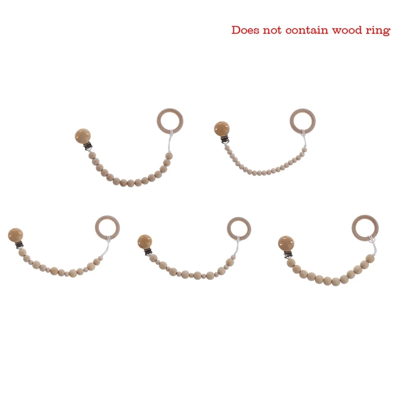 

Cute Baby Natural Wooden Beaded Pacifier Holder Clip Nursing Teether Dummy Chain Gift