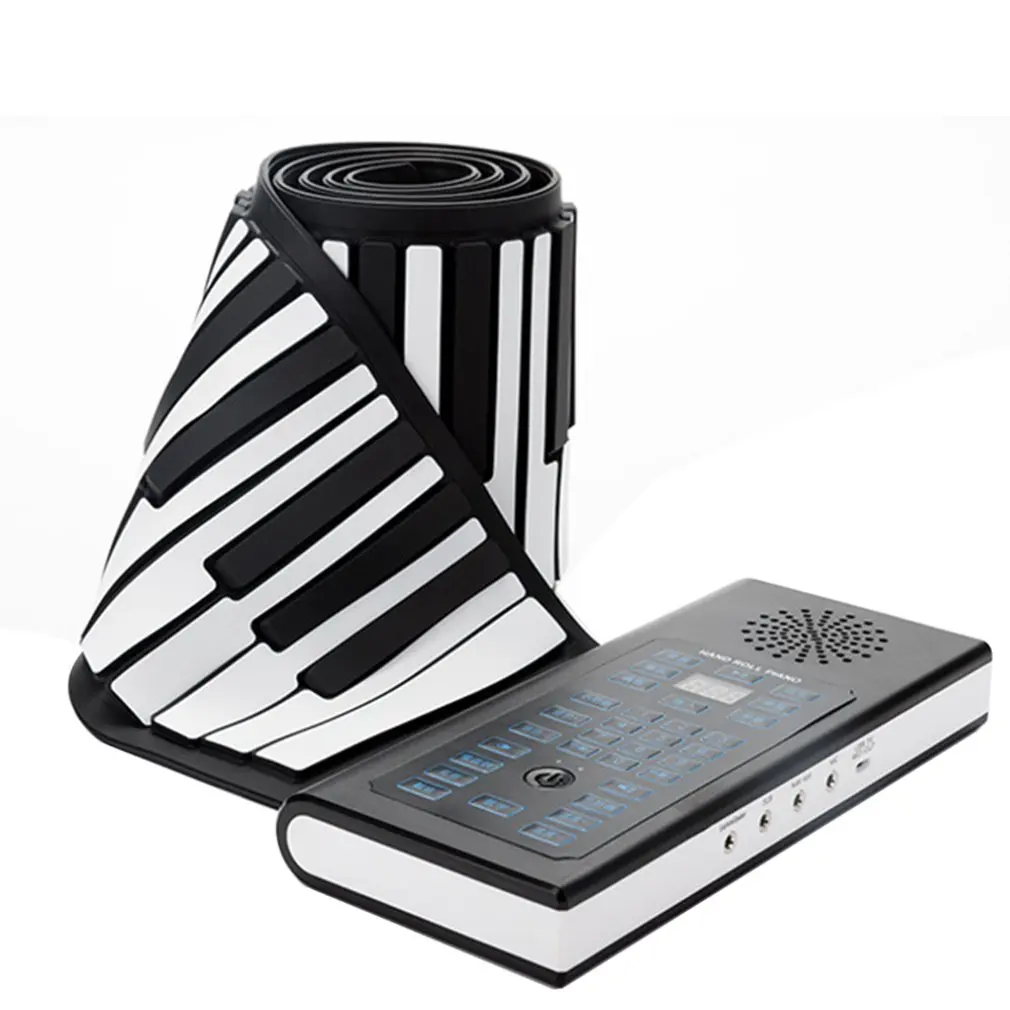 Портативный 88 клавиш USB рулон фортепиано электронное пианино силиконовая Гибкая