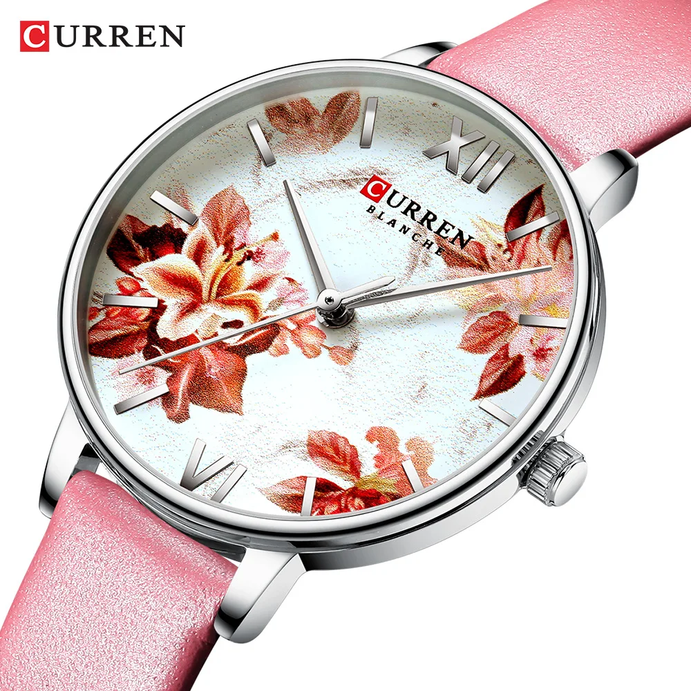 

CURREN 9060 Watch Female Clock Women's Quartz Fashion Casual Leather Leather Watch band water resistant ultra slim simple