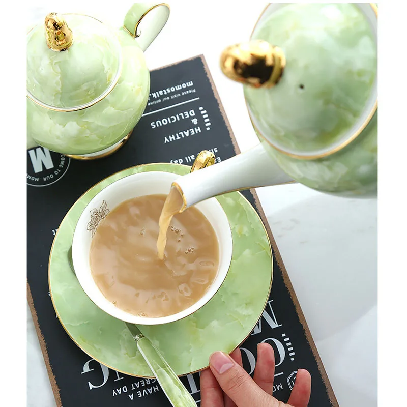 Мраморный фарфоровый кофейный набор мраморный чайный чашка керамическая кружка