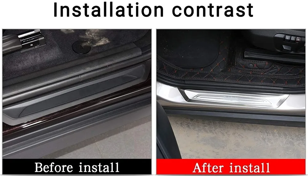 Защитная пластина порога наружной двери автомобиля из нержавеющей стали 4 шт. для