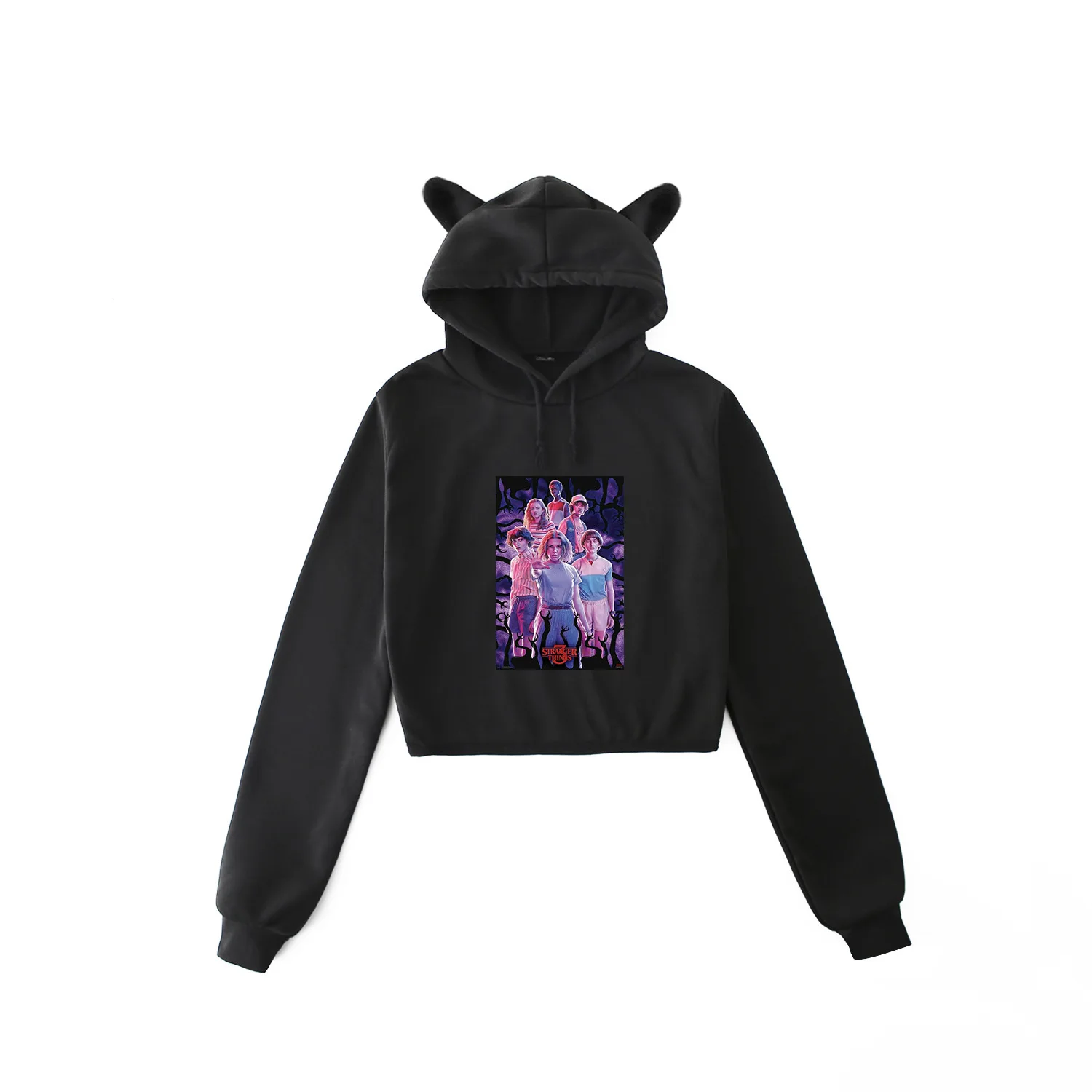 Толстовка с капюшоном очень странные дела женские толстовки модная одежда товар