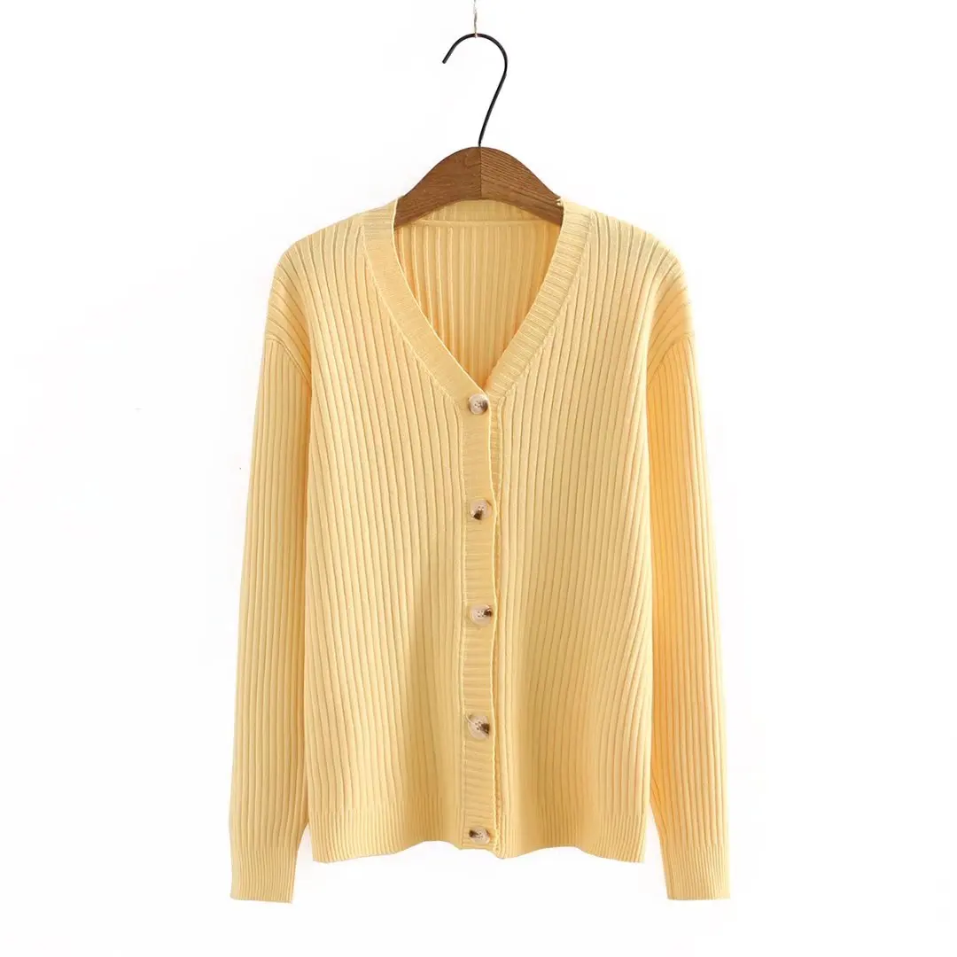 

Plus size cardigans for women 2021 autumn V-Neck black yellow Women's oversize sweater fashion knitting Women clothing
