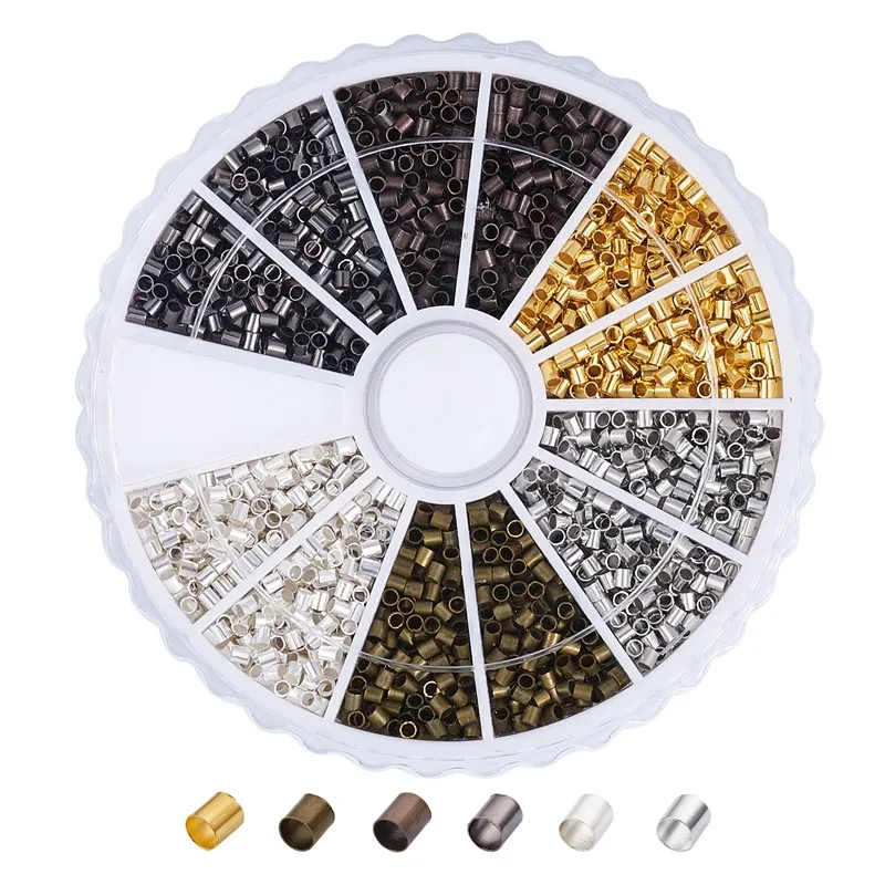 

1 box 1.5/2/3mm Brass Crimp Beads Tube End Stopper Beads Bead Spacer for Jewlery Making DIY Bracelet Necklace Supplies Findings