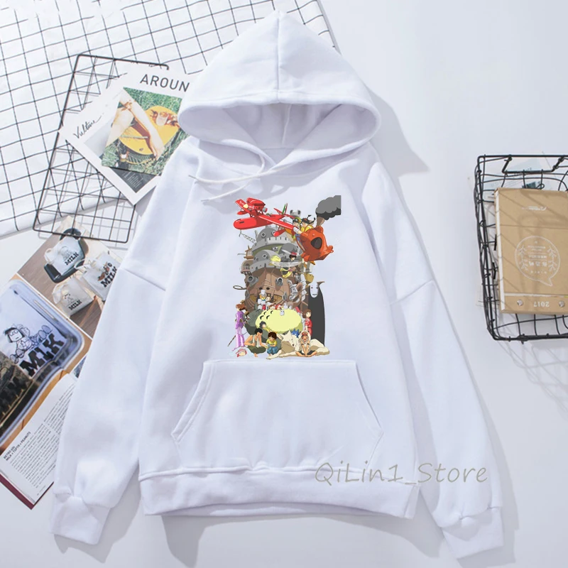 82613M Totoro hoodies women Studio Ghibli Harajuku Kawaii Hoodie men Ullzang Cute Funny Anime Sweatshirts 90s Graphic Hoody unisex - Цвет: 82613M