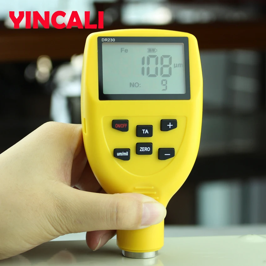

Dual-Use Metal Material Coating Thickness Gauge Tester DR230 Magnetic and Eddy current Method Paint Film Coating Thickness Meter