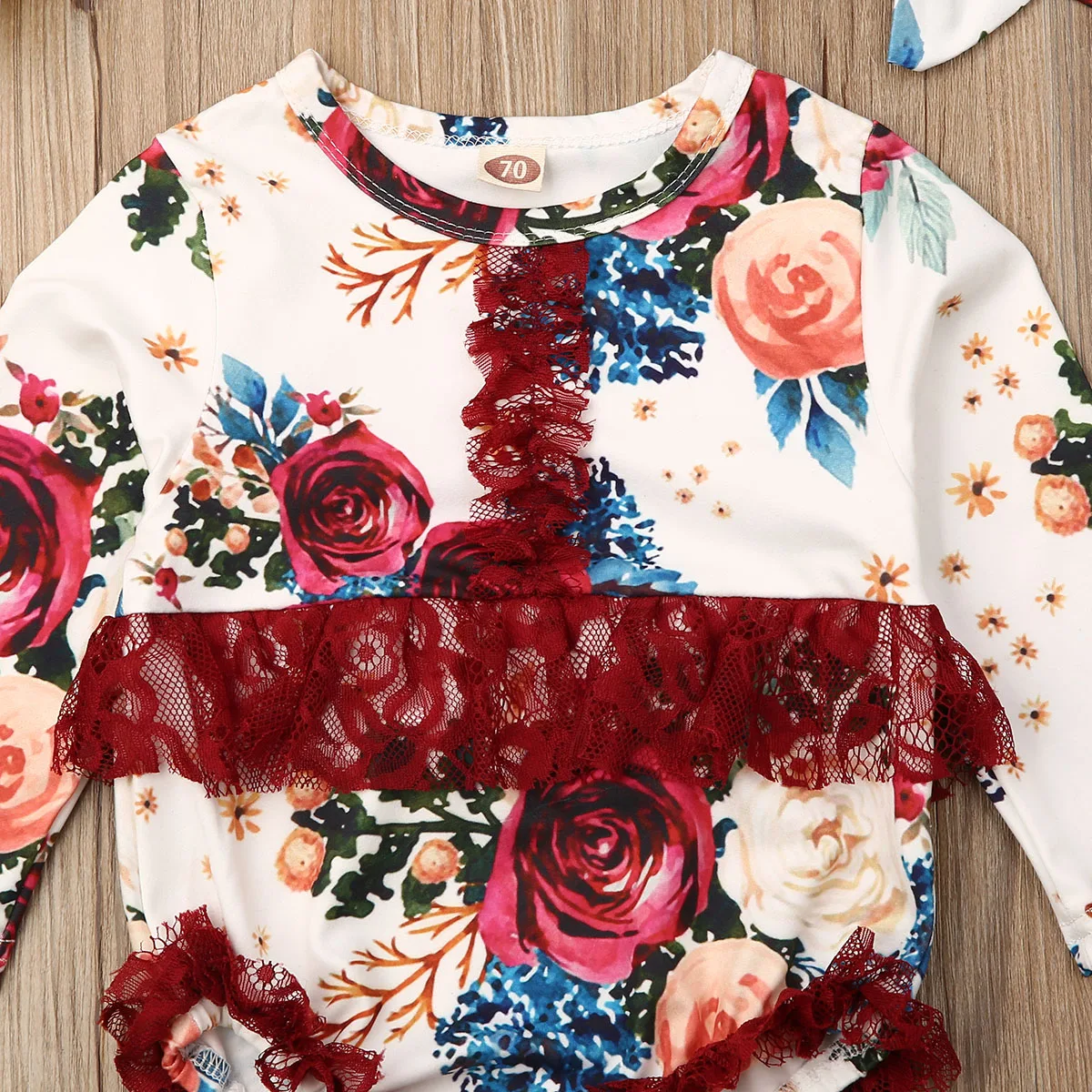 Одежда для новорожденных боди с длинными рукавами маленьких девочек комбинезон