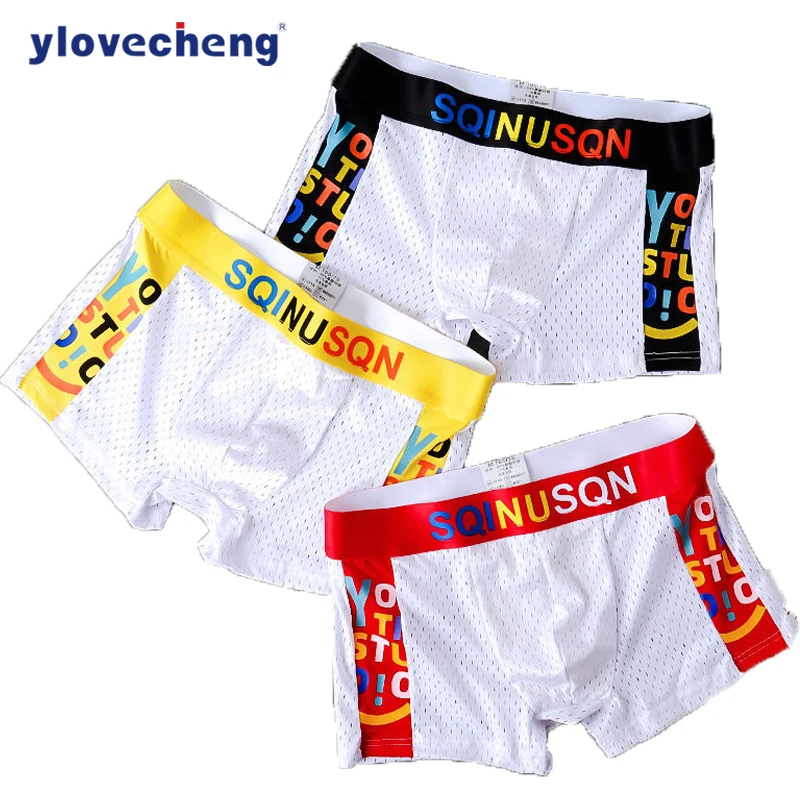 

New men's ice silk Boxers Men's super thin breathable and comfortable underwear in summer Personality fashion student boxer pant