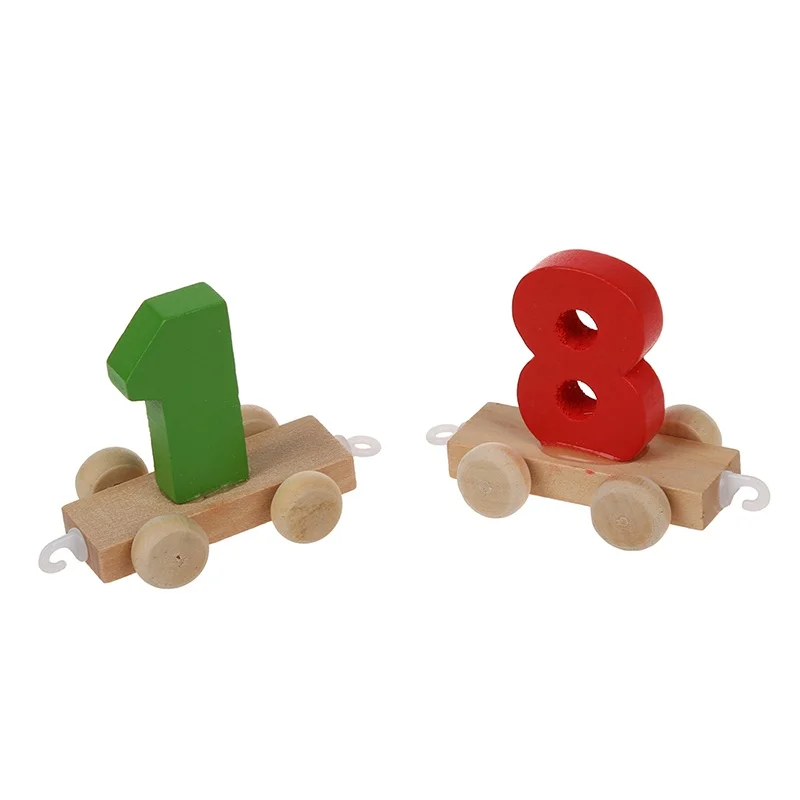 

Digital Number Wooden Train Figures Railway Kids Wood Mini Toy Educational