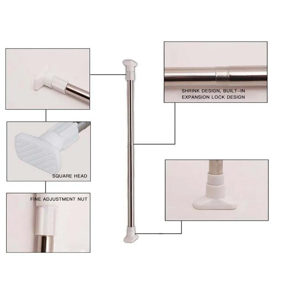 Раздвижная штанга для душевой занавески из нержавеющей стали без дырочек