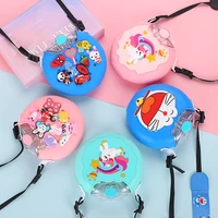 creative childrens donut water bottle with strap cartoon cute plastic straw cup kindergarten student drinking cup
