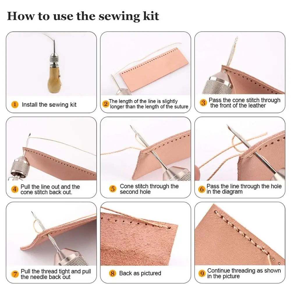 1 Набор ручного шитья кожи шило скоростной нитки для инструмент парусный холст
