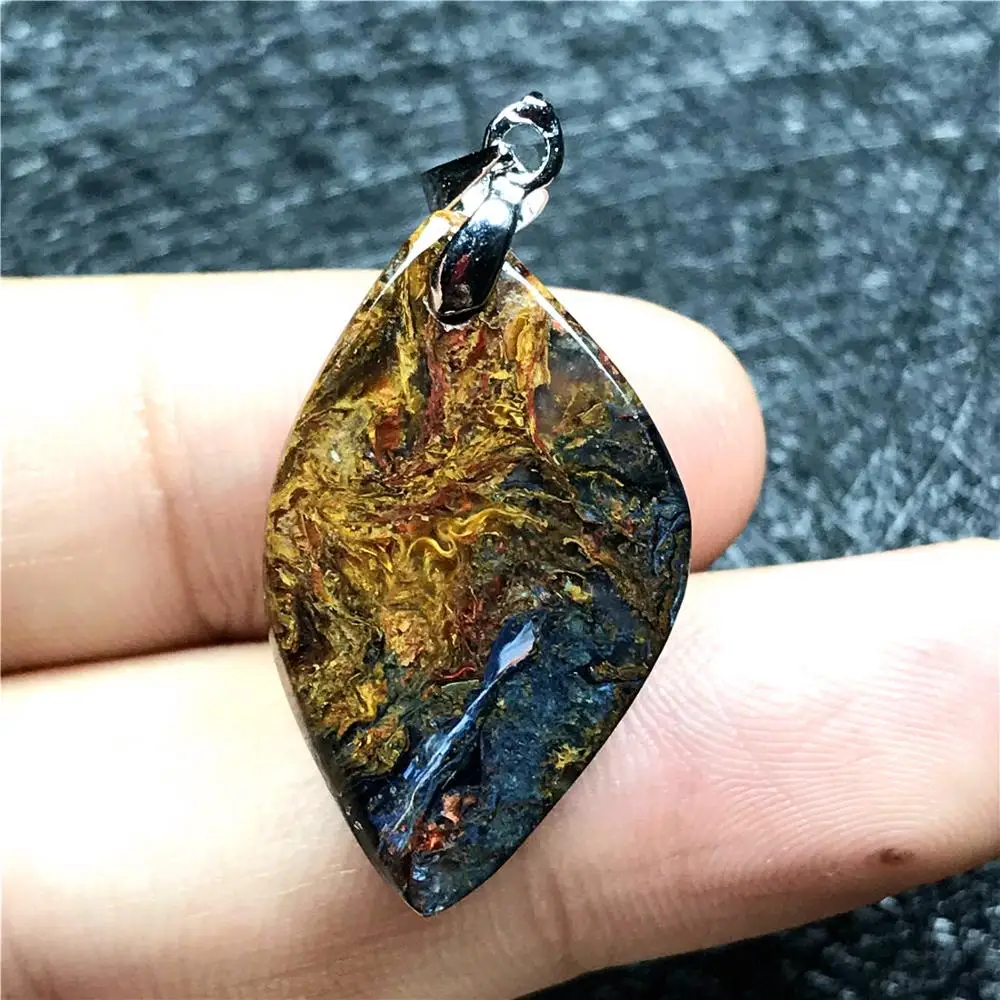 Топ натуральный желтый кулон питерсит для женщины мужчины любовь кристалл 26x16x8