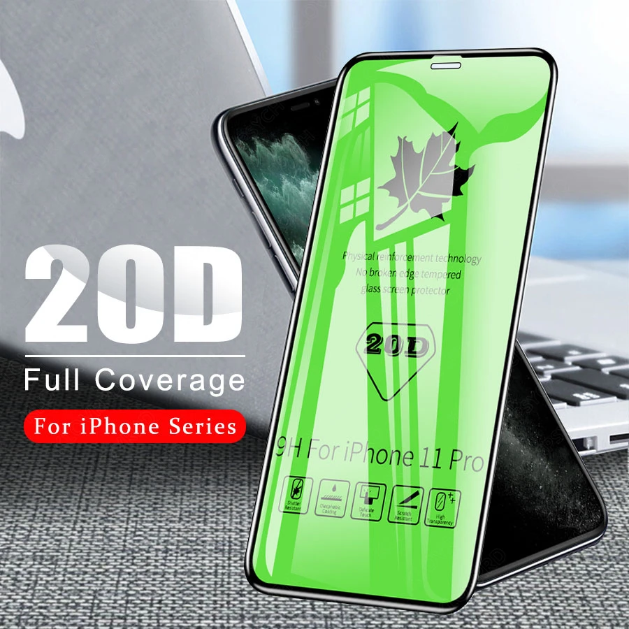 20D полное клеевое покрытие из закаленного стекла для iPhone 11 pro max Защита экрана X XR XS