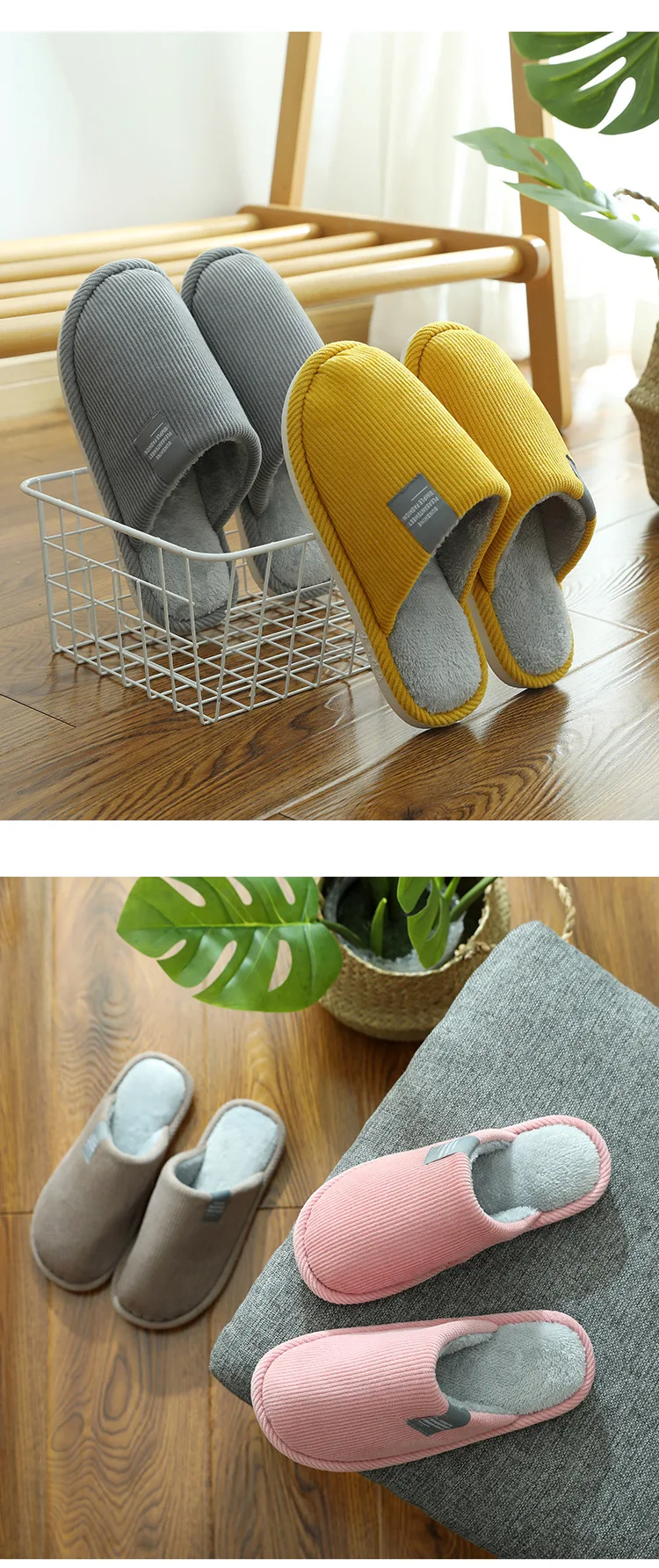 2021 New Winter Home Slippers Cartoon Shoes Non-slip Soft Winter Warm House Slippers Indoor Bedroom Lovers Couples