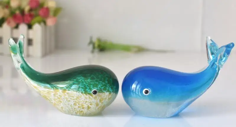 Синяя тропическая Хрустальная рыба стеклянная скульптура современное искусство