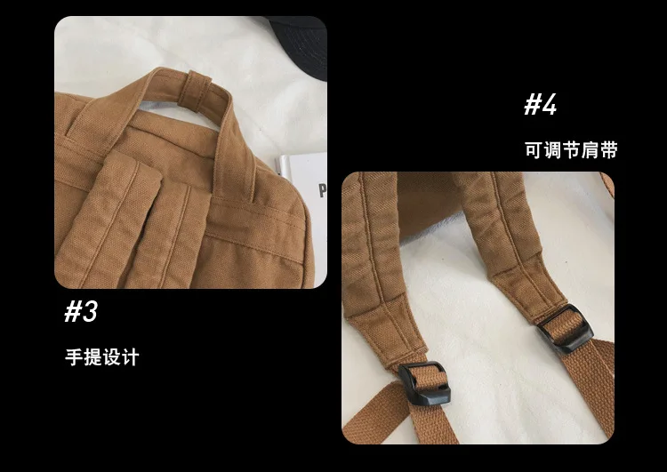 Мужской холщовый однотонный рюкзак Scione для студентов в Корейском стиле женщин и