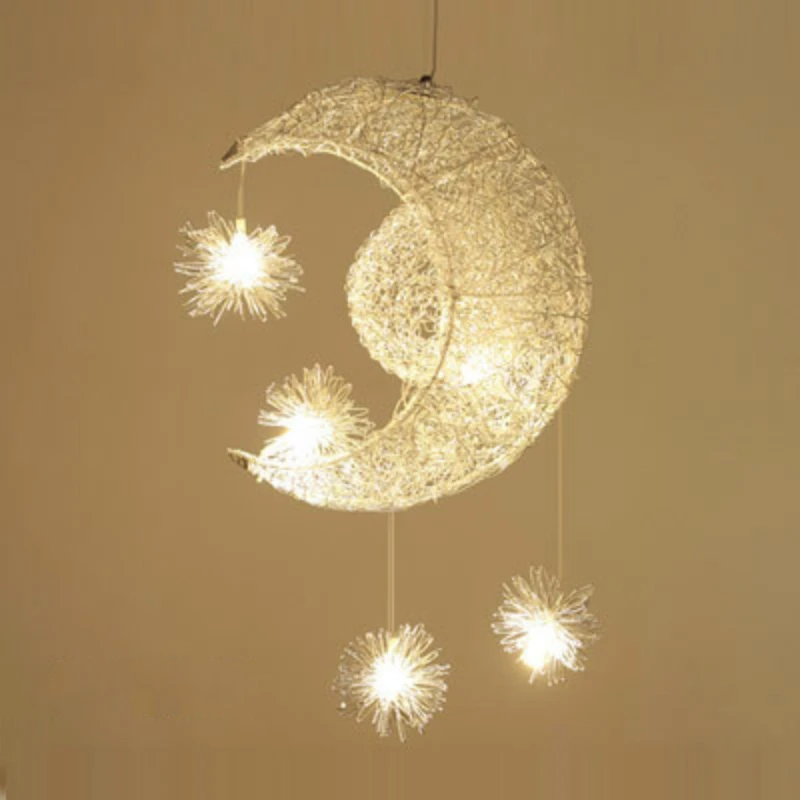 Современный Креативный Луна Алюминий подвесной светильник с Спальня подвесные