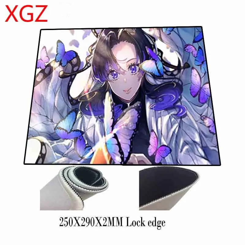 Коврик для мыши XGZ Kimetsu No Yaiba аниме черный резиновый нескользящий коврик с