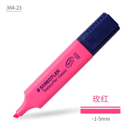Rose red 1 шт. Staedtler sharpie цветной хайлайтер 364 Детские макароны студентов с офисными бликами текст маркер для выделения ручка - Цвет: Rose red