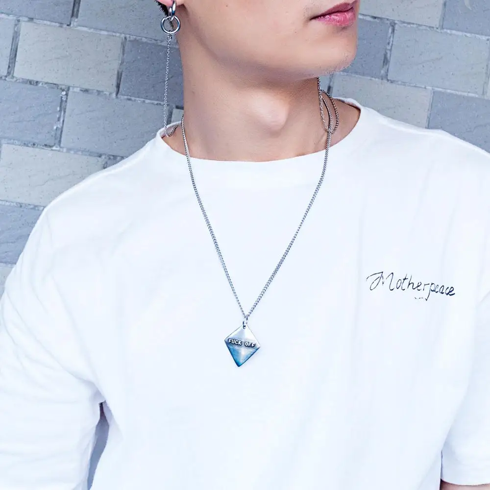 2019 Factory direct European and American fashion retro square personality tide men student pendant | Украшения и аксессуары