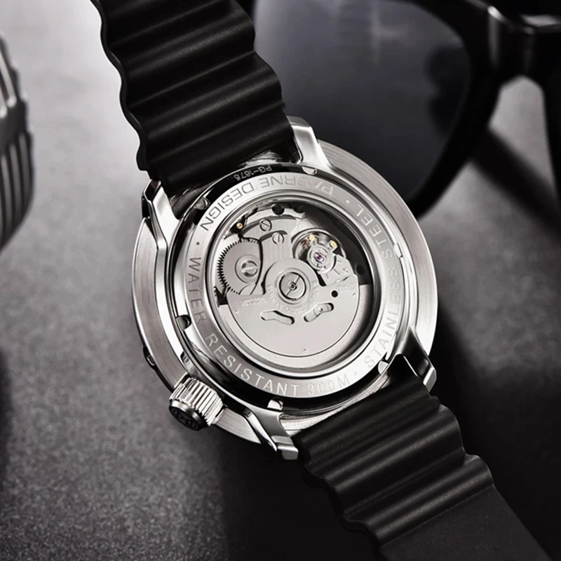 

PAGRNE DESIGN NH35 Automatic Watches Sapphire Glass Clock Top Brand Ceramic Bezel 300M Waterproof Men Dive Mechanical Wristwatch