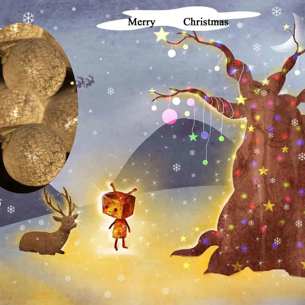 1 3 м 10 светодиодный светильник креативный шерстяной шар лампа на батарейках