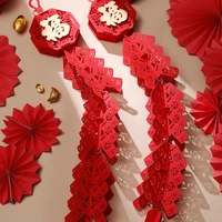 new years interior decorations 3d fu character pendant new years red happy firecrackers decorations for the year of the tiger