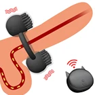 10 частота дистанционного Управление вибрирующее кольцо на пенис Секс-игрушки для пар вибратор клиторальный стимулятор силиконовая щеточка стимулирует Эрекционные кольца