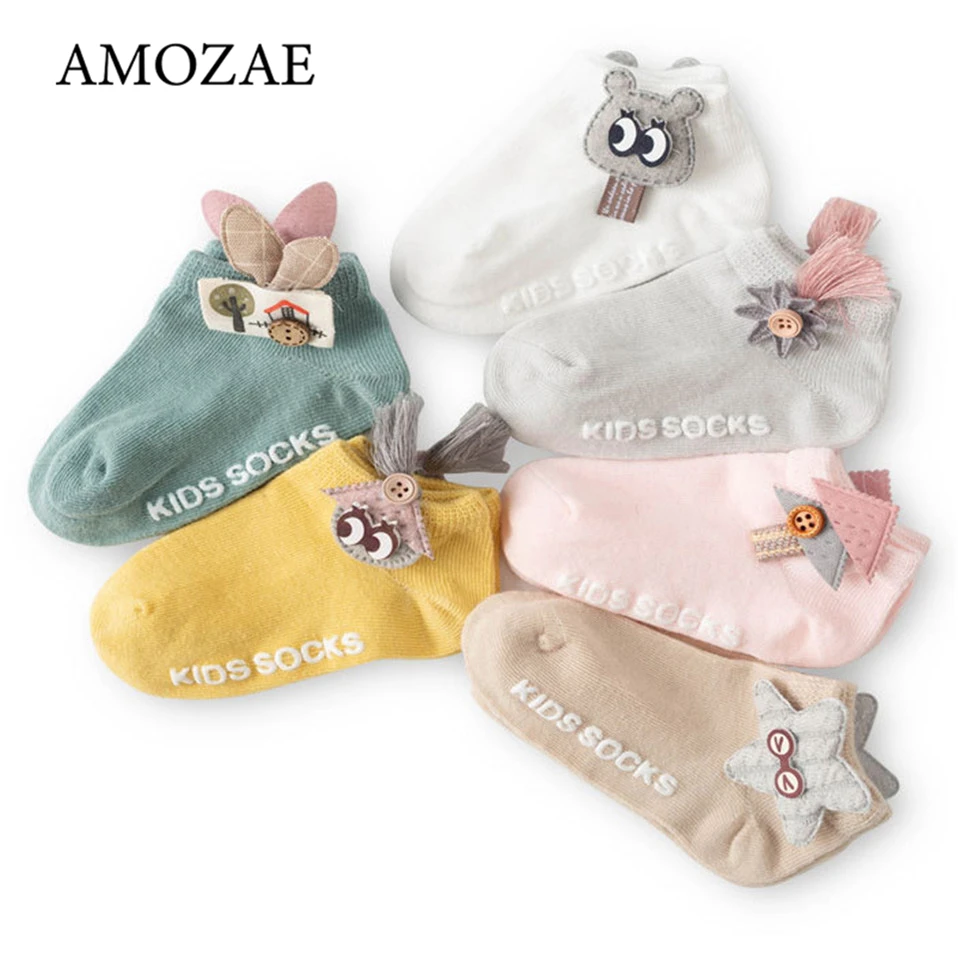 

3 Pair/Lot Baby Socks Cute Cartoon Socks Newborn Infants Boat Socks Antislip Socks Accessories Decorative Socks